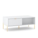 Salontafel met deurtjes en open vakken wit goudkleurig 104,1x59,6x41,6 cm Oviedo Verkoop