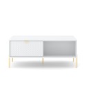 Salontafel met deurtjes en open vakken wit goudkleurig 104,1x59,6x41,6 cm Oviedo Aanbod