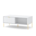Salontafel met deurtjes en open vakken wit goudkleurig 104,1x59,6x41,6 cm Oviedo Korting