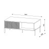 Salontafel met deurtjes en open vakken wit goudkleurig 104,1x59,6x41,6 cm Oviedo Voorraad