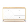 Modern eikenhouten dressoir 120 cm met witte deur en 3 witte laden Gwen Aanbod