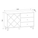 Modern eikenhouten dressoir 120 cm met witte deur en 3 witte laden Gwen Catalogus