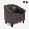 Klassieke elegante kunstleren kuipfauteuil Cookie Aanbieding
