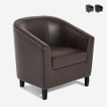 Klassieke elegante kunstleren kuipfauteuil Cookie Aanbieding