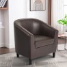 Klassieke elegante kunstleren kuipfauteuil Cookie Aanbod