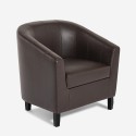 Klassieke elegante kunstleren kuipfauteuil Cookie Kortingen