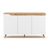 Modern houten dressoir 140 cm met 3 witte deuren in Scandinavische stijl Talon Aanbod