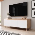 Modern Scandinavisch design houten tv-meubel 140 cm met 3 mat witte deuren Muriel Aanbieding