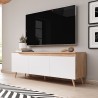 Modern Scandinavisch design houten tv-meubel 140 cm met 3 mat witte deuren Muriel Aanbieding