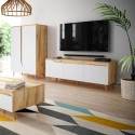 Modern Scandinavisch design houten tv-meubel 140 cm met 3 mat witte deuren Muriel Verkoop