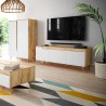 Modern Scandinavisch design houten tv-meubel 140 cm met 3 mat witte deuren Muriel Verkoop