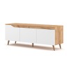 Modern Scandinavisch design houten tv-meubel 140 cm met 3 mat witte deuren Muriel Aanbod