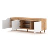 Modern Scandinavisch design houten tv-meubel 140 cm met 3 mat witte deuren Muriel Kortingen