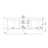 Modern Scandinavisch design houten tv-meubel 140 cm met 3 mat witte deuren Muriel Catalogus