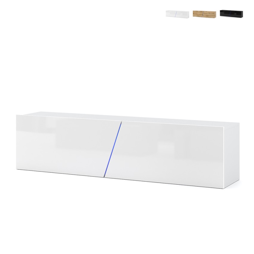 Hangend TV-meubel 160cm modern minimalistisch design met LED-licht Regat Aanbieding Hangend TV-meubel 160cm modern minimalistisch design met LED-licht Regat Aanbieding