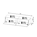 Hangend TV-meubel 160cm modern minimalistisch design met LED-licht Regat 