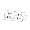 Hangend TV-meubel 160cm modern minimalistisch design met LED-licht Regat 