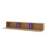Modern design hangend TV-meubel 240 cm met 3 deuren en LED-licht Selby 