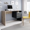 Modern zwart en eikenhouten bureau met lades 125x52x75 cm Aisa Aanbieding