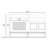 Moderne zwevende tv-wandmeubel in hout Infinity 01 Verkoop