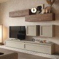 Moderne zwevende tv-wandmeubel in hout Infinity 01 Aanbieding