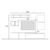 Moderne woonkamerwandmeubel TV-kast plank boekenkast Infinity 2A Verkoop