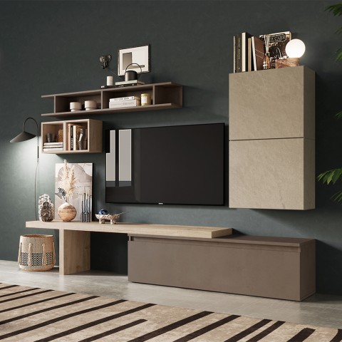 Moderne woonkamerwandmeubel TV-kast plank boekenkast Infinity 2A Aanbieding