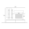 Moderne houten tv-meubel met boekenkast Infinity 04 Korting