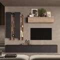 Moderne houten tv-meubel met boekenkast Infinity 04 Aanbieding