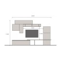 Moderne wandmeubel tv wit grijs zwart Infinity 06 Verkoop