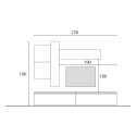 Moderne witte en grijze wandmeubelset voor woonkamer, design Infinity 07 Verkoop