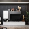 Moderne witte en grijze wandmeubelset voor woonkamer, design Infinity 07 Aanbieding