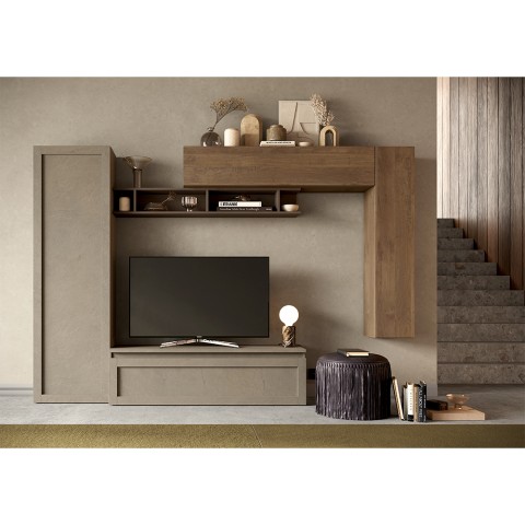 Moderne houten wandmeubel met tv-meubel Infinity 08 Aanbieding