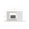 Moderne tv-wandmeubel met boekenkast wit grijs Infinity 10 Aanbod