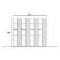 Zwarte open wandkast voor woonkamer, modern design Infinity 11 Verkoop