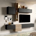 Zwevende wandmeubel modern design grijs hout Infinity 12A Aanbieding