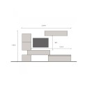 Moderne zwevende tv-kast houten grijs zwart Infinity 16 Aanbod