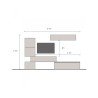 Moderne zwevende tv-kast houten grijs zwart Infinity 16 Aanbod