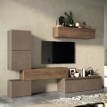 Moderne zwevende tv-kast houten grijs zwart Infinity 16 Aanbieding