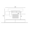 Moderne witte hoogglans tv-wandmeubel met houten plank Infinity 17 Verkoop