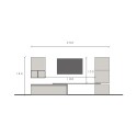 Moderne grijze en zwarte tv-wandmeubel Infinity 18 voor de woonkamer Aanbod