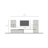 Moderne grijze en zwarte tv-wandmeubel Infinity 18 voor de woonkamer Aanbod