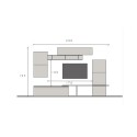 Moderne wandmeubel tv-kast wit grijs hout Infinity 19 Aanbod