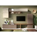 Moderne wandmeubel tv-kast wit grijs hout Infinity 19 Aanbieding