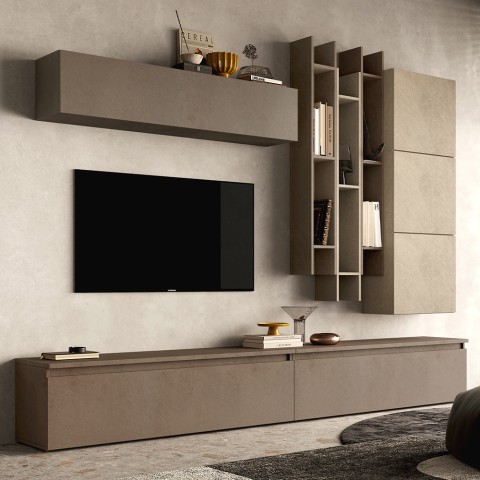 Moderne wandmeubel tv-kast met boekenplanken Infinity 20 Aanbieding