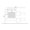 Moderne zwevende tv-meubel in wit en grijs hout Infinity 22 Korting