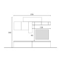 Moderne grijze woonkamer wandmeubel met zwarte plank Infinity 23 Verkoop