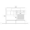 Moderne grijze woonkamer wandmeubel met zwarte plank Infinity 23 Verkoop