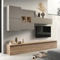 Moderne houten wandmeubel met zwevende tv-kast Infinity 24 Aanbieding