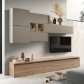 Moderne houten wandmeubel met zwevende tv-kast Infinity 24 Aanbieding